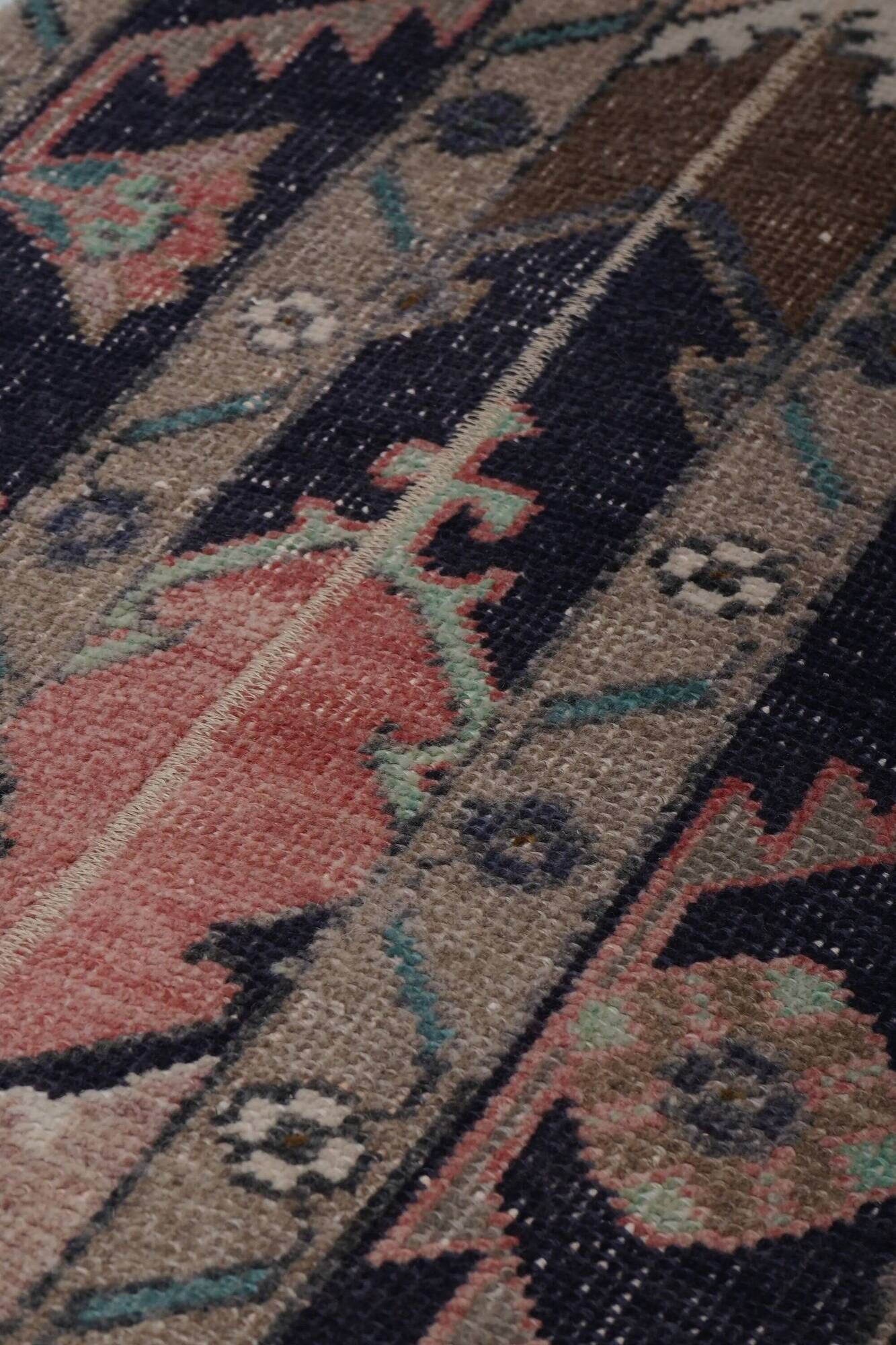 Vintage Turkish hallway rug 54x712 cm