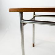 Coffee table in teak and legs in metal, designed by Hans J. Wegner, 1960s