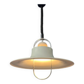 Vintage Dijkstra pendant lamp white & chrome - mid century modern light fixture