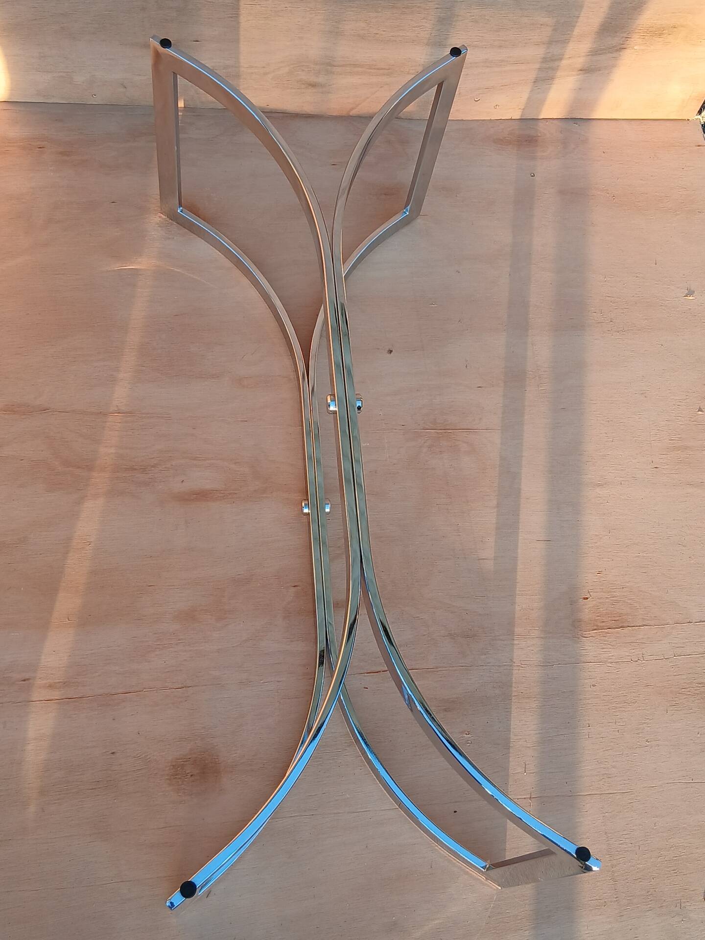Glass and chrome coffee table from the 1970s.