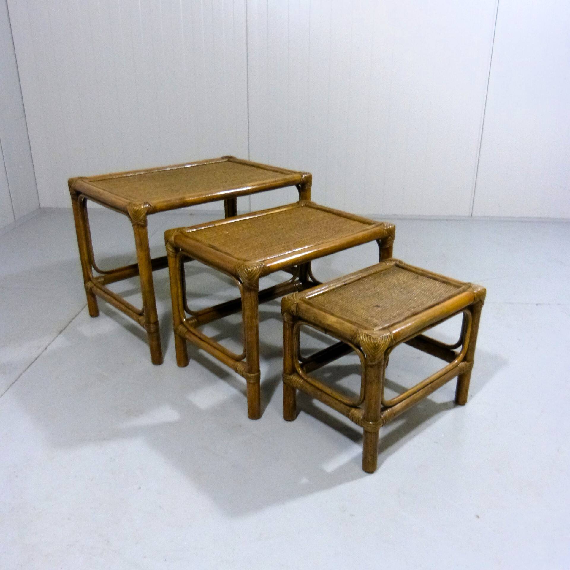 Rattan nesting tables 1970’s