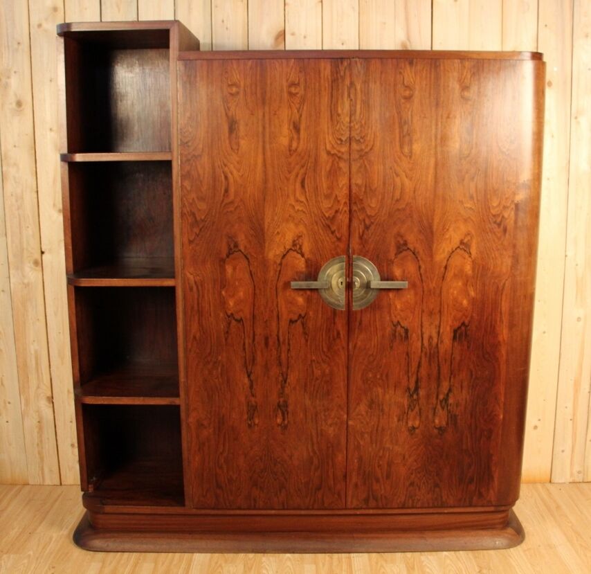 Asymmetrical art deco rosewood veneer cabinet