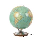Large Illuminated World Globe Lamp Columbus Fifties