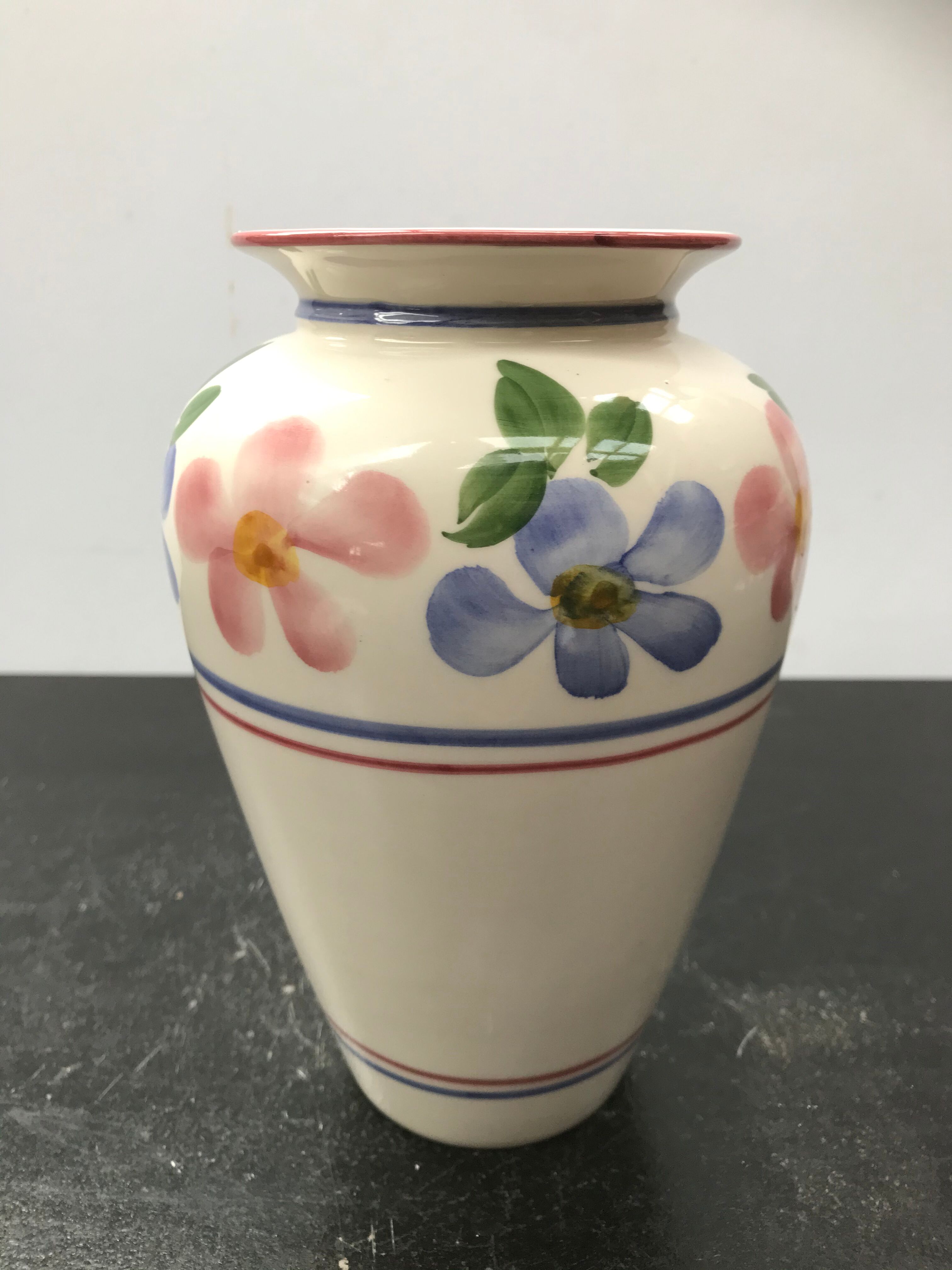 Former Dinis ceramic vase white decor vintage flowers