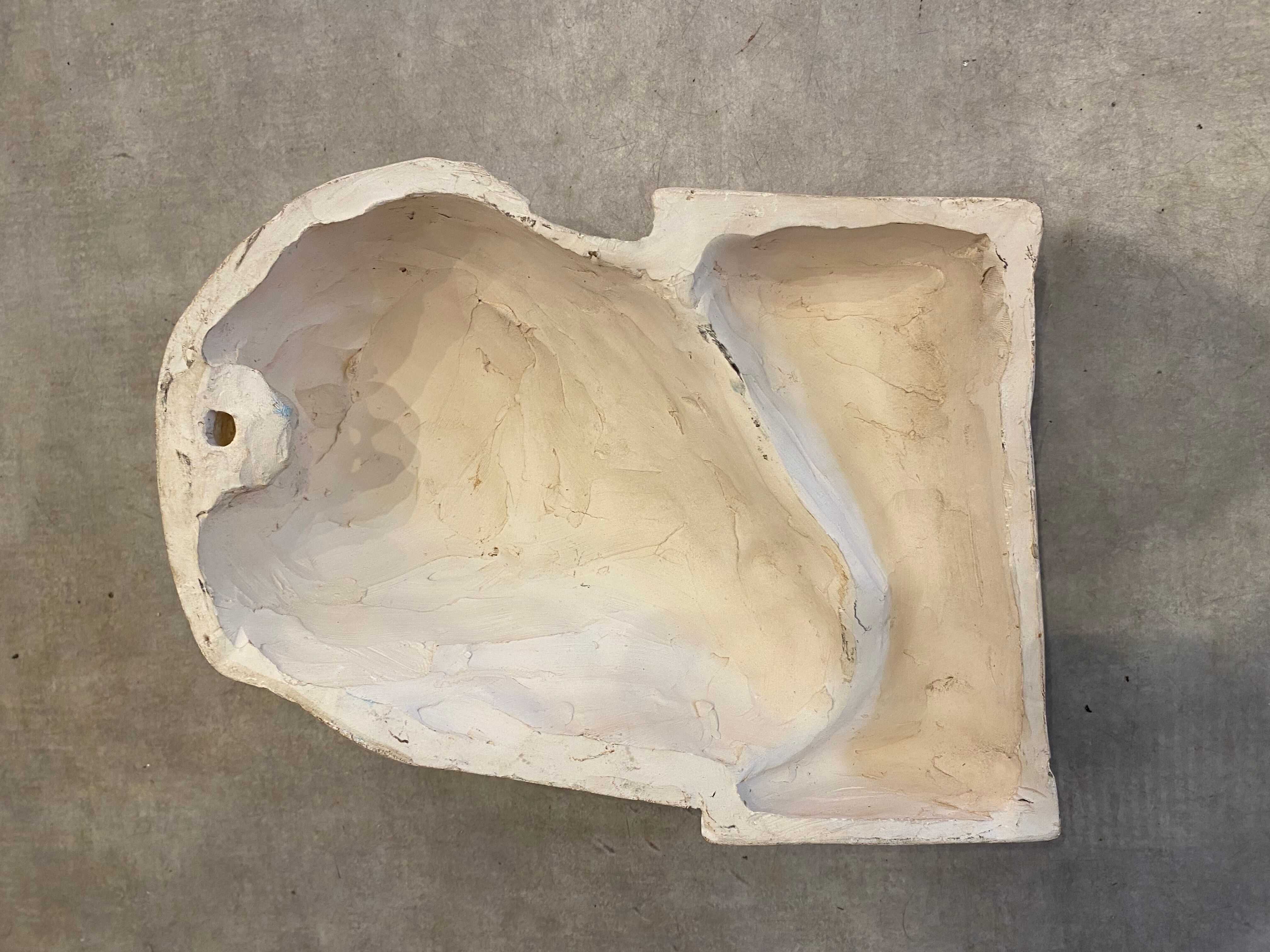 Head of jesus christ plaster sculpture signed courtin to hang