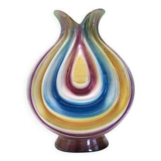 Vintage Ceramic Vase Attributed to Italo Casini with Iridescent Colors, Italy