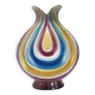 Vase Vintage en Céramique Attribué à Italo Casini aux Couleurs Irisées, Italie