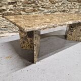 Table basse en pierre du Jura style marbre