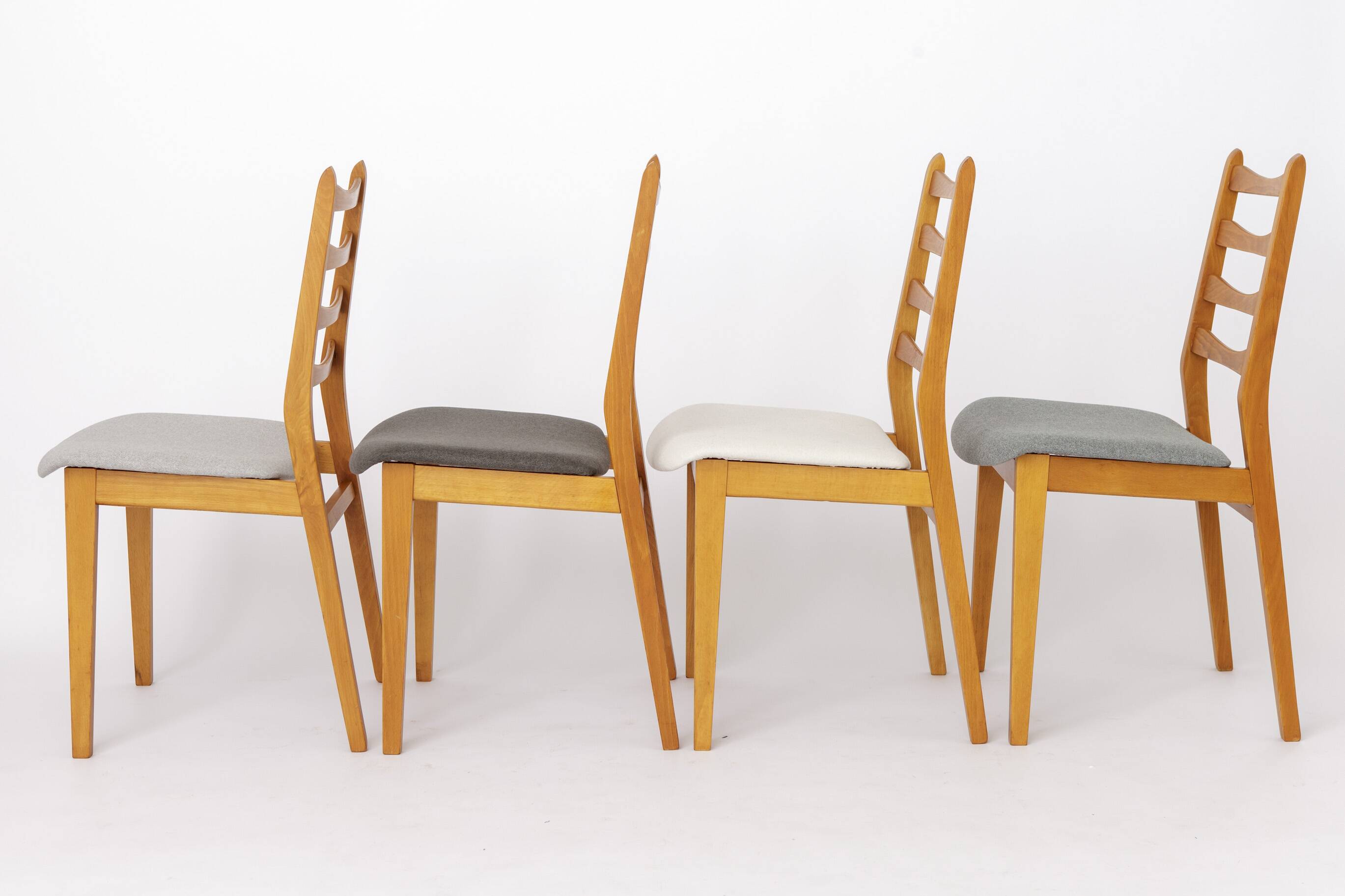Set of 4 Vintage Beech Dining Chairs, Mid Century Modern, German 1960s