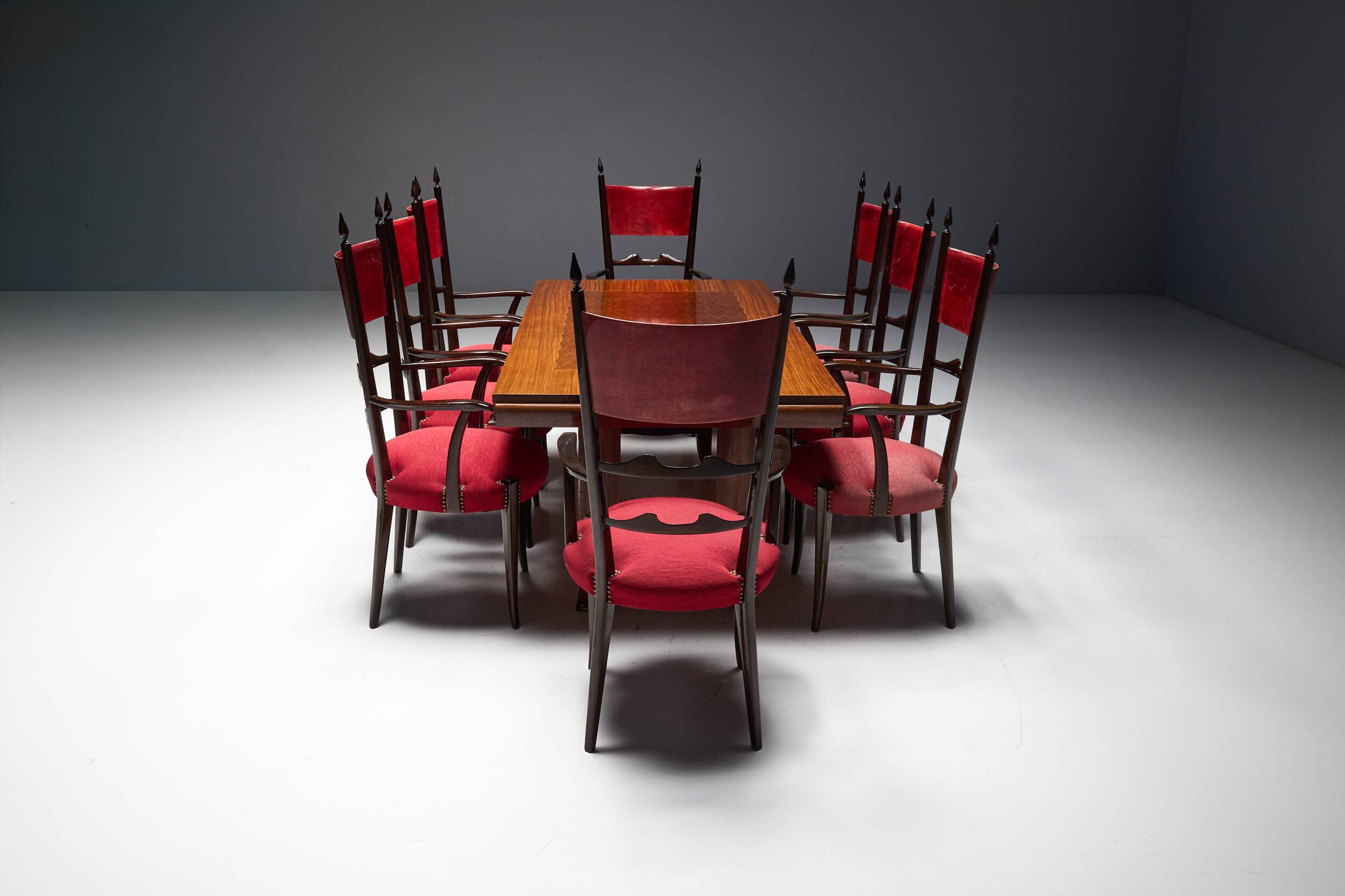 High-back dining chairs by Aldo Tura, Italy, 1962