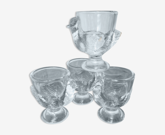 4 glass chicken shells