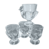 4 coquetiers poule en verre
