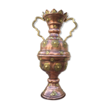 Red and yellow copper amphora oriental moorish art decoration