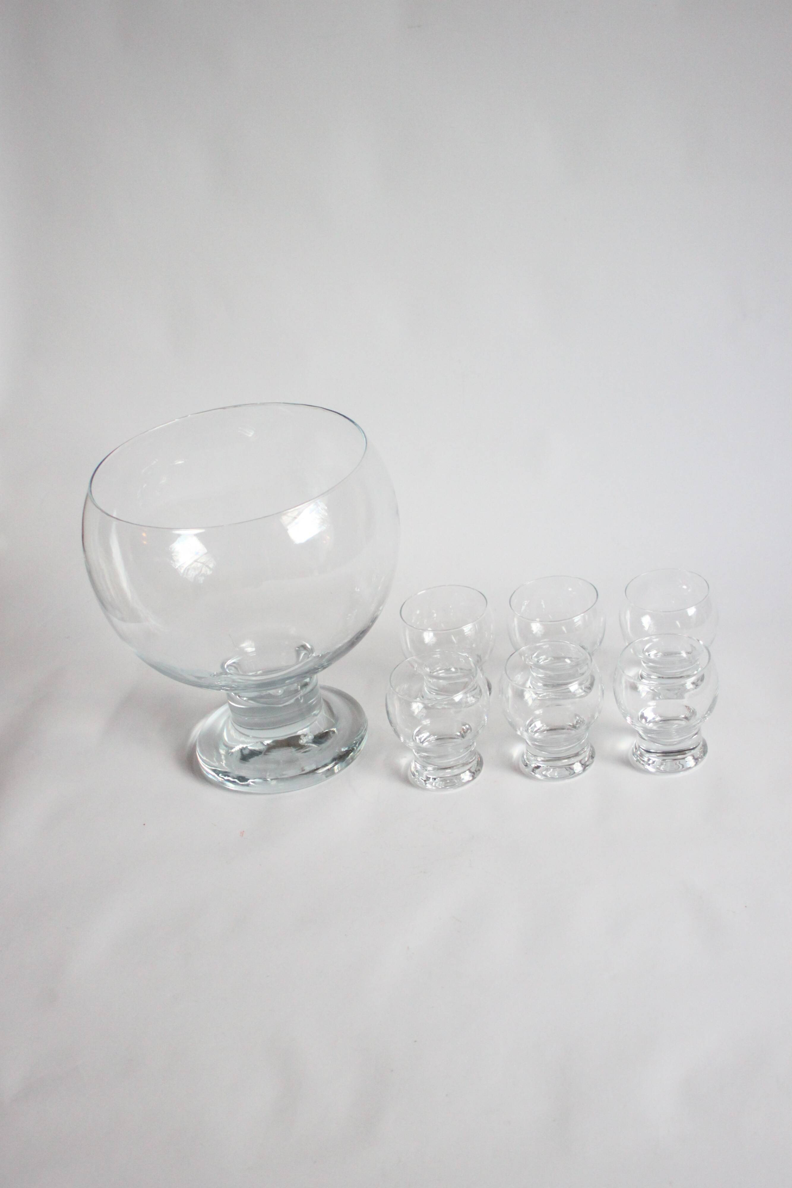 Glass Punch Bowl By Erkkitapio Siiroinen For Riihimaen Lasi, Finland 1970S