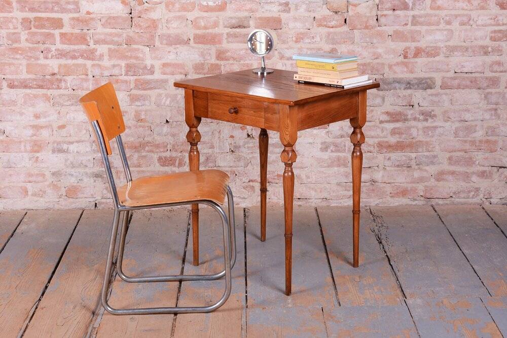 Biedermeier Side Table in Ash and Elm, Czech, 1810s