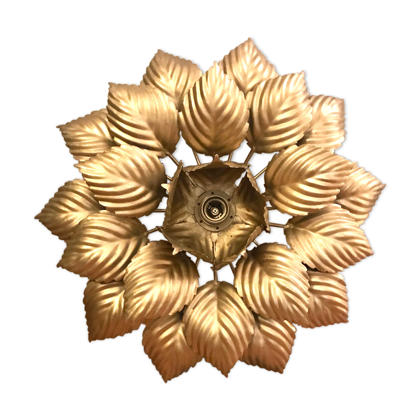 Gold metal leaf ceiling