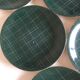 set of 6 flat plates in low-century 50's iron earth faience
