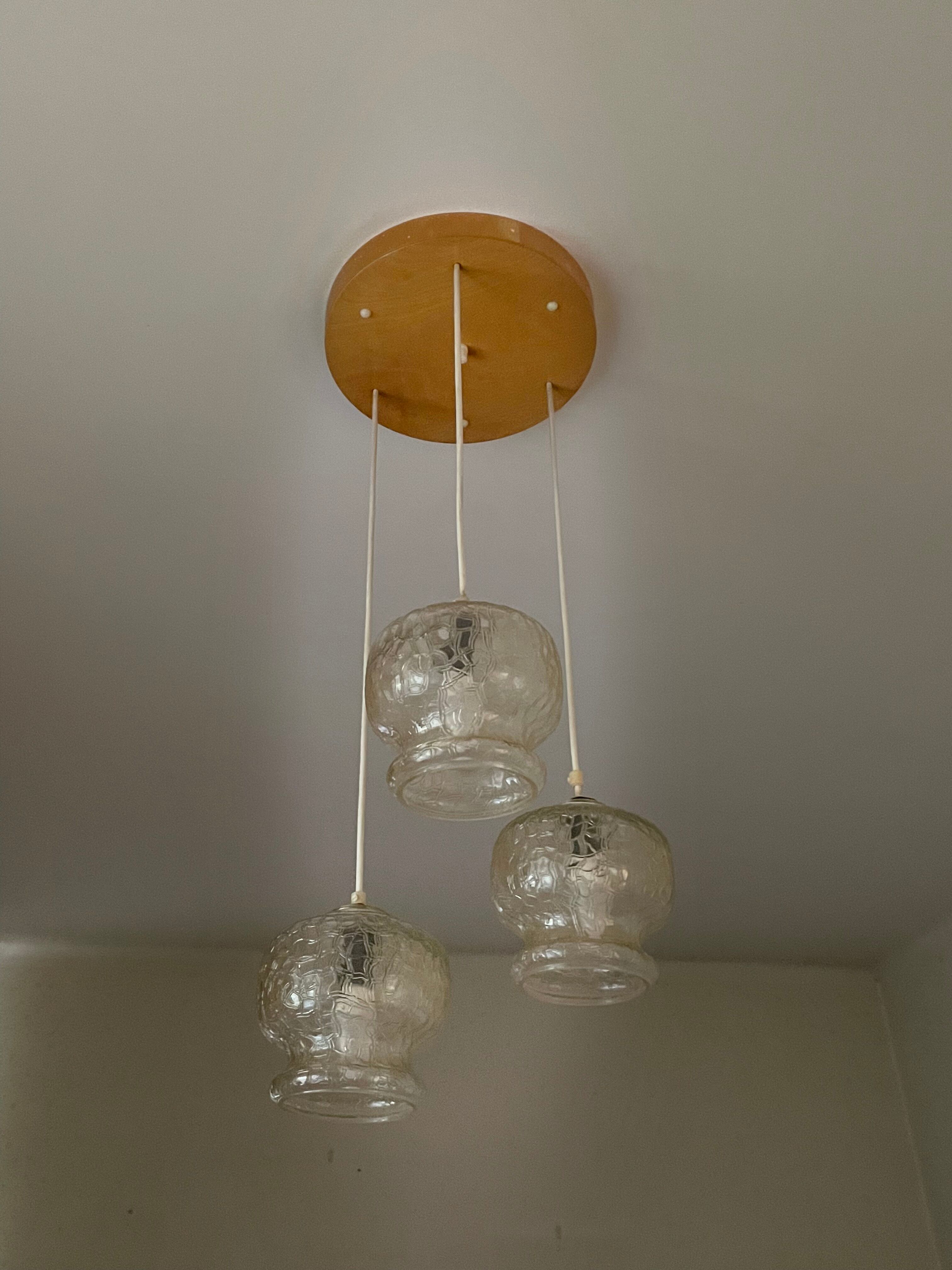 Suspension with three glass globes from the 1980s