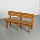 Pair of solid wood benches by Christian Durupt, Courchevel, circa 1960