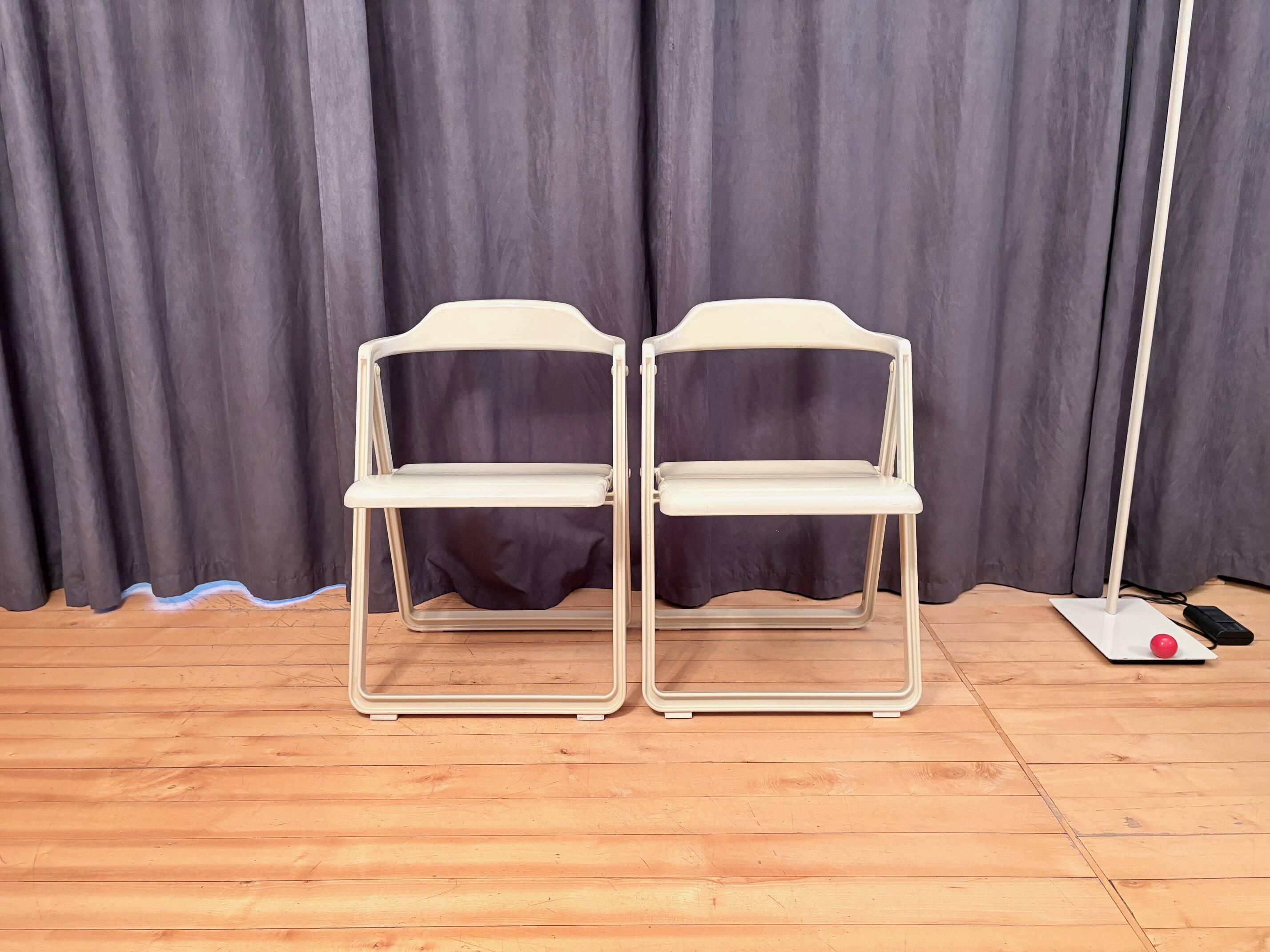 Pair of Borbona Folding Chairs by Carlo Hauner, Fiarm, Italy, 1970s