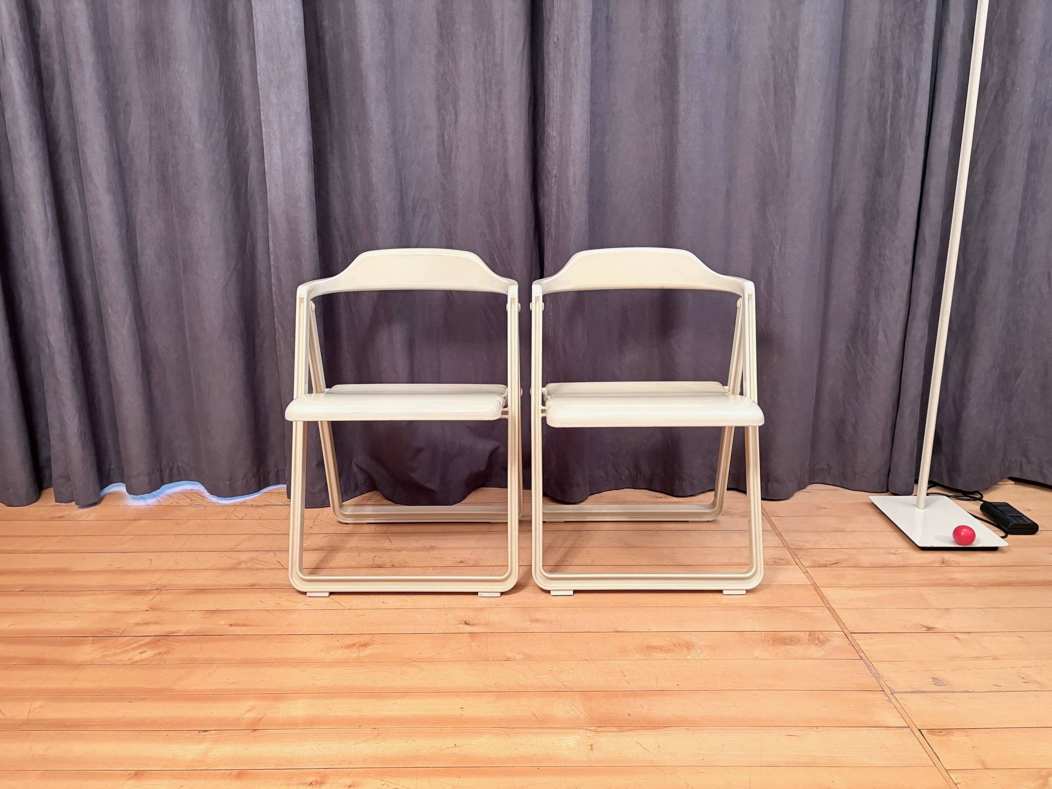 Pair of Borbona Folding Chairs by Carlo Hauner, Fiarm, Italy, 1970s