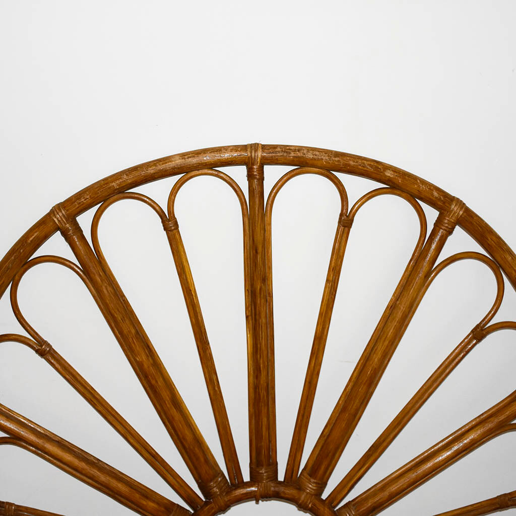 Brown rattan headof 1 seat 1 person L 100 cm vintage