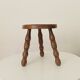 Tabouret tripode vintage en bois tourné