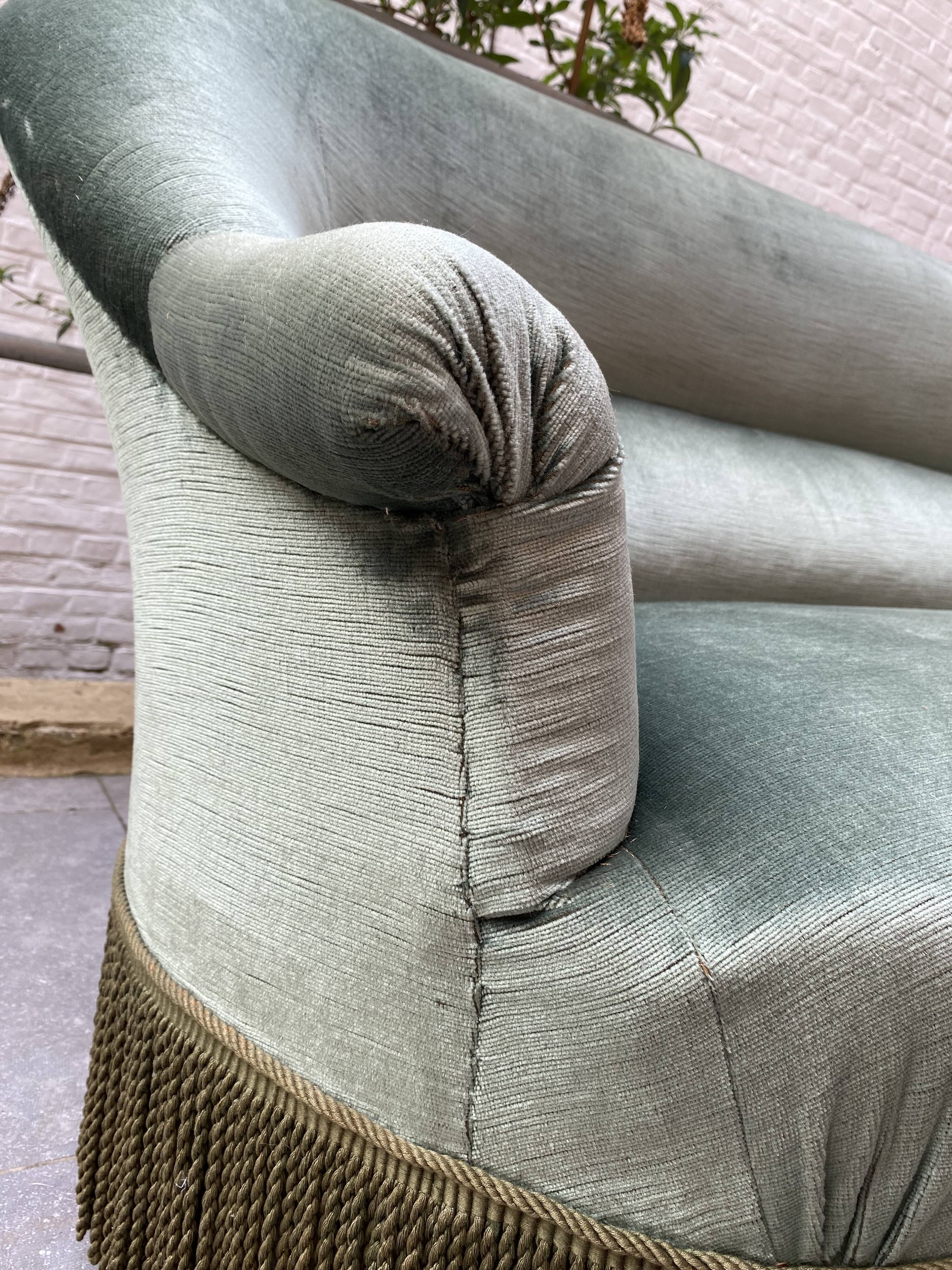 Water green velvet toad sofa