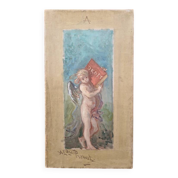 Alexandre Prévost (1832-1910) Huile sur toile - Allégorie du droit - 1900