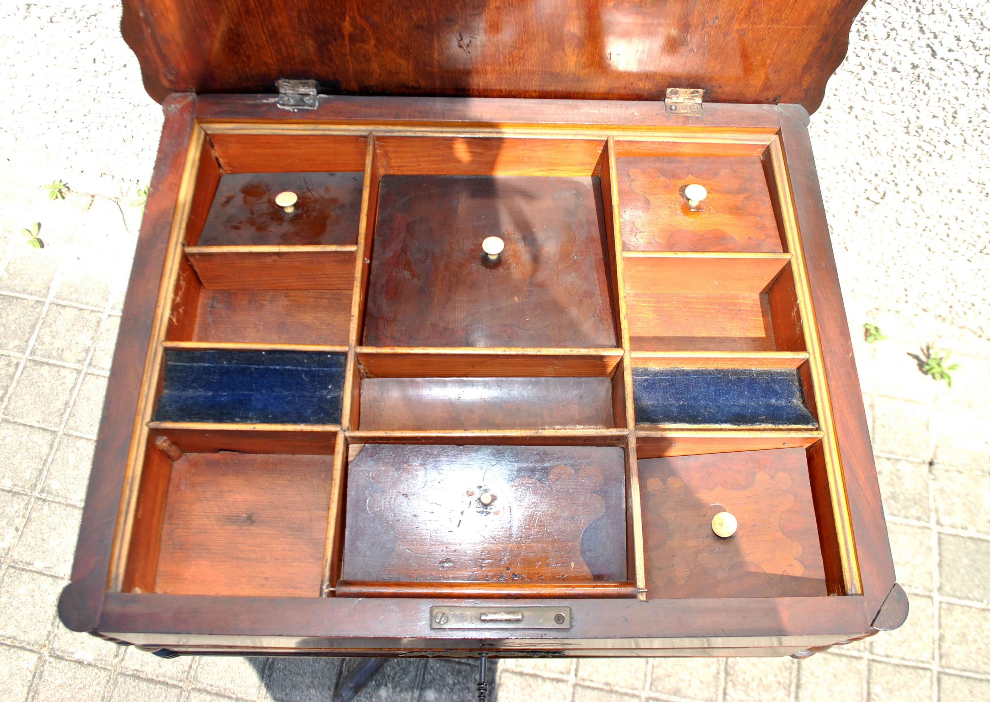 Napoleon III wooden compartment work cabinet Jewelry box