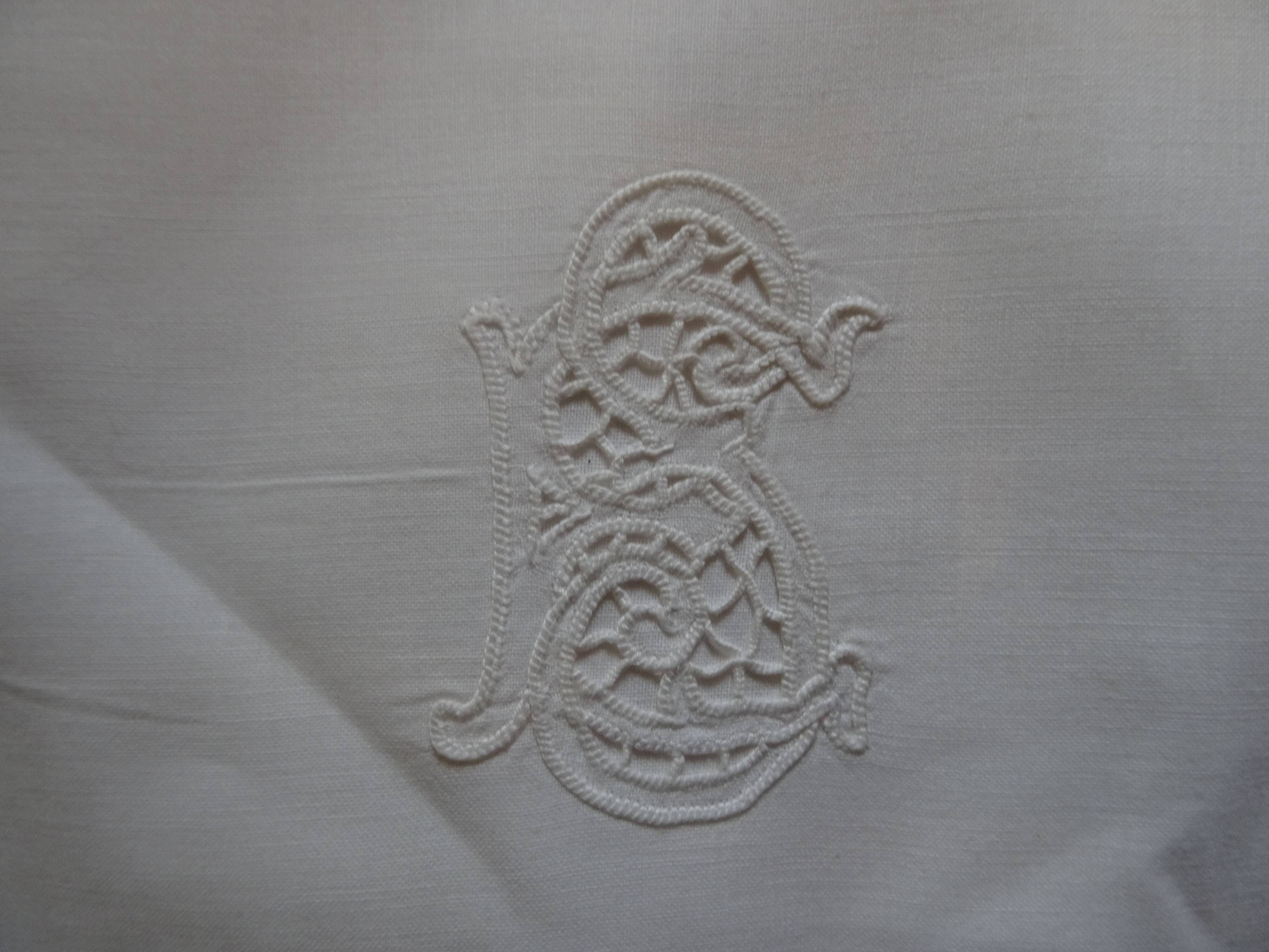 Pair of embroidered pillowcases