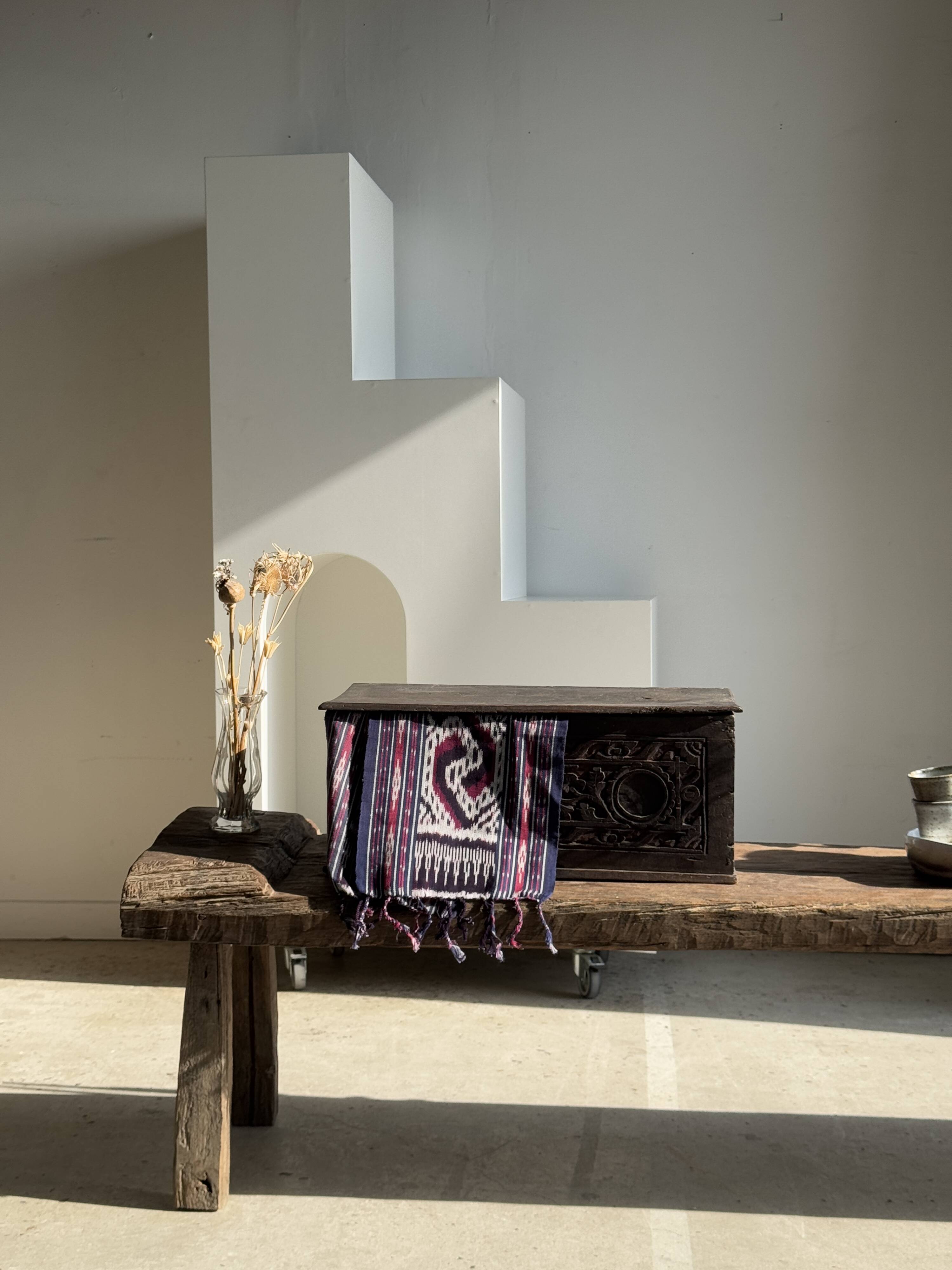 Very large bench in old teak H:50cm L:2m06