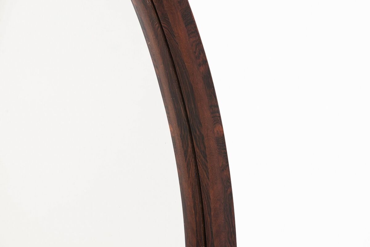 Thomas Poss Eferfolger wall mirror in rosewood triangular Denmark 1960