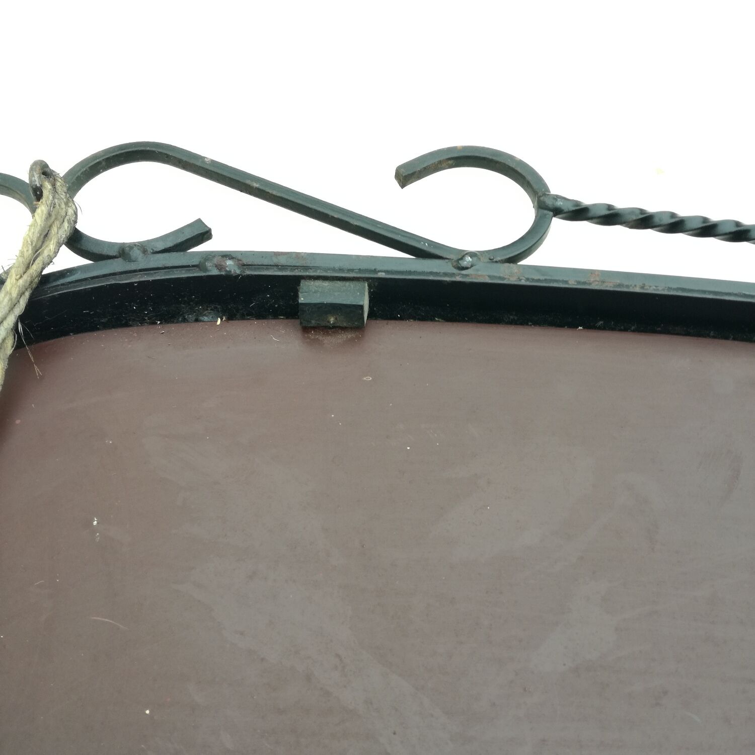 Rearview mirror with black metal frame, 1950