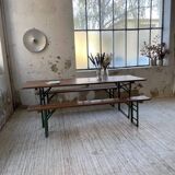 Guinguette table and its 2 benches