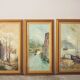 Paintings, oil on canvas, Moretti, 1970, set of 3