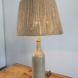 Vintage stoneware and rope lamp