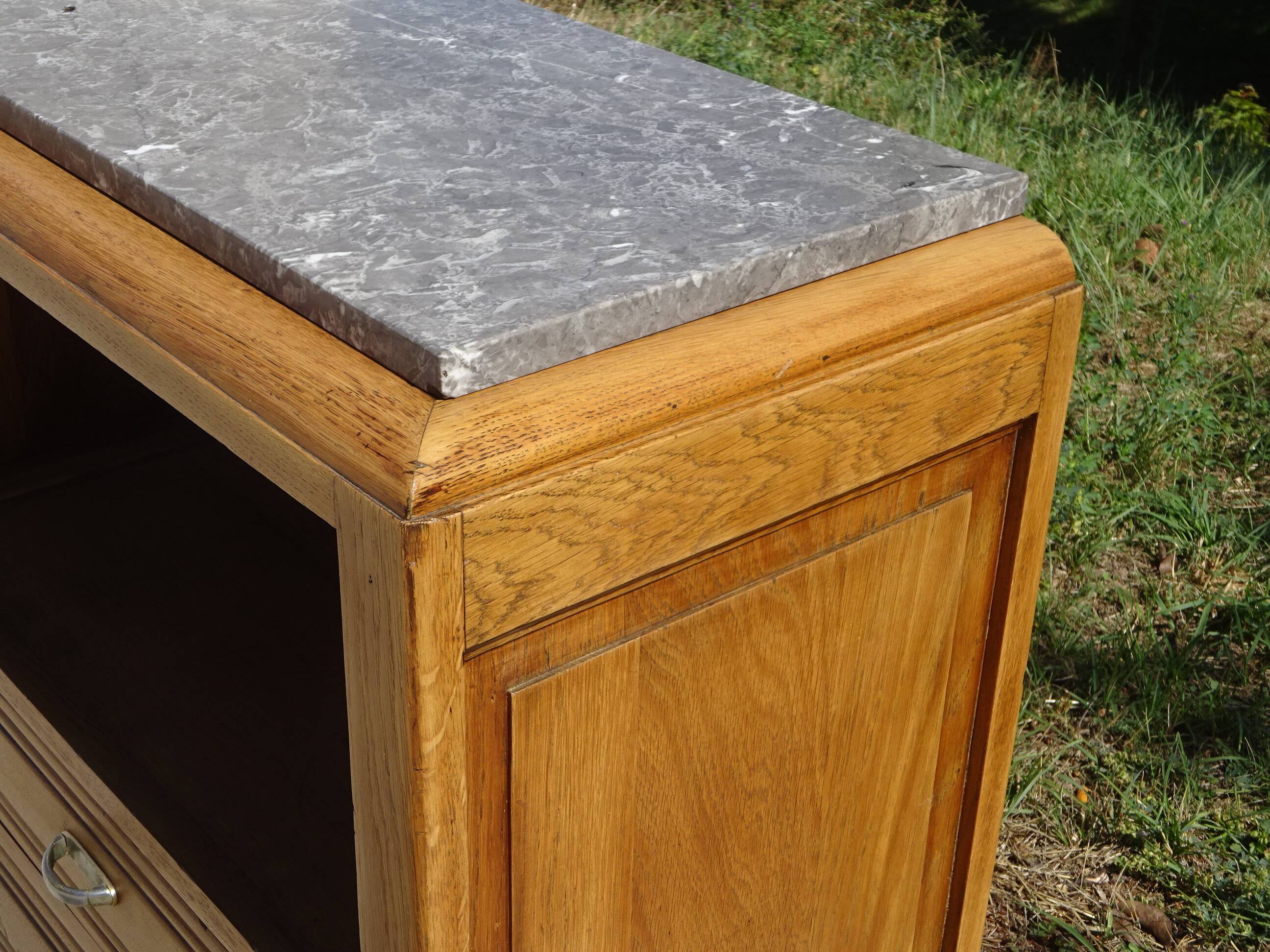 Art Deco bedside table in oak, restored