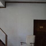 Modern Danish design, a pair of high-backed armchairs in oak and lambswool, 1950s.