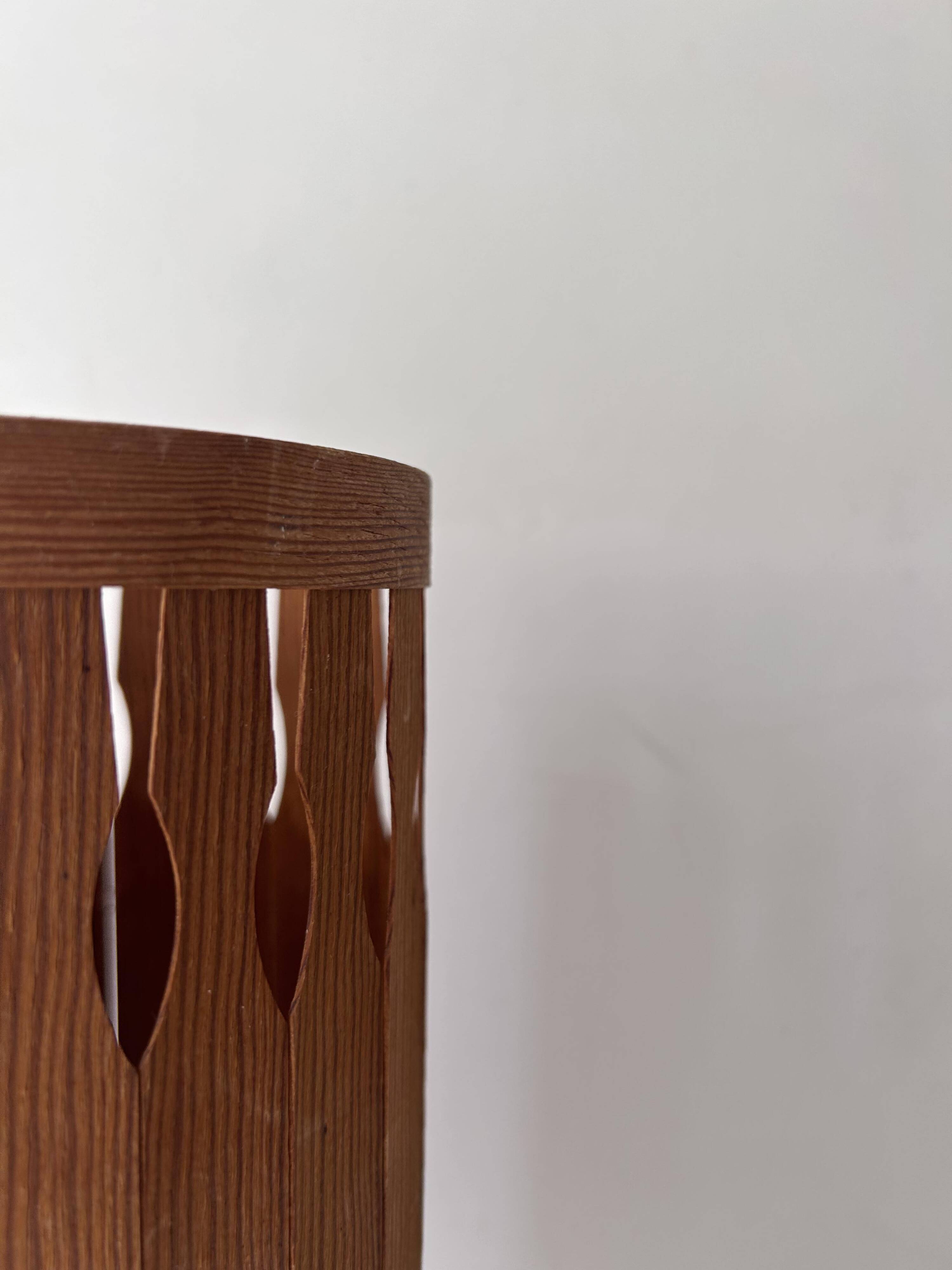 Vintage table lamp, pine strip, Sweden 1970s