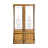 Pair of engraved glass doors from the early 20th century.