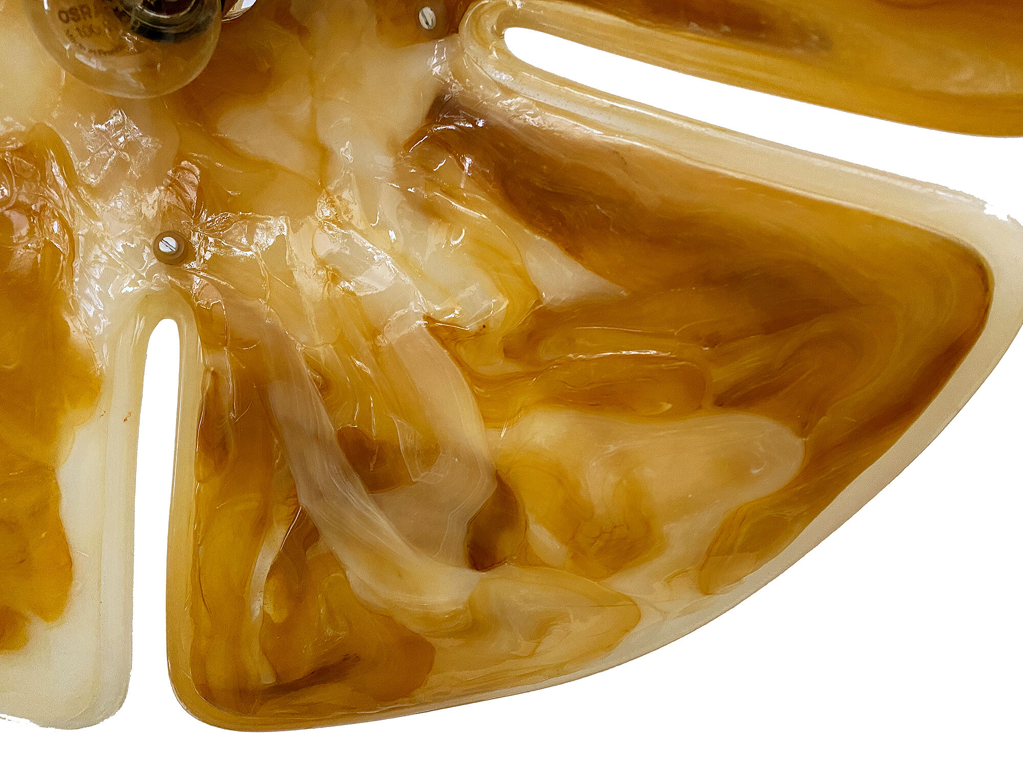 Vintage XXL Space Age pendant lamp, Plexiglas & Brass, 70s