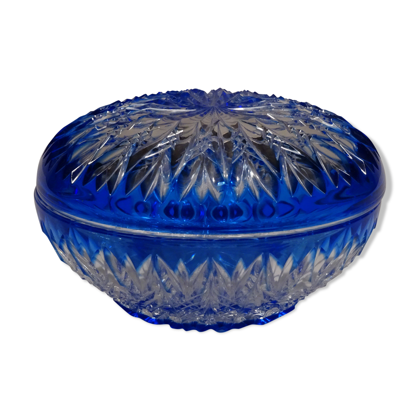 Blue and white crystal-sized box