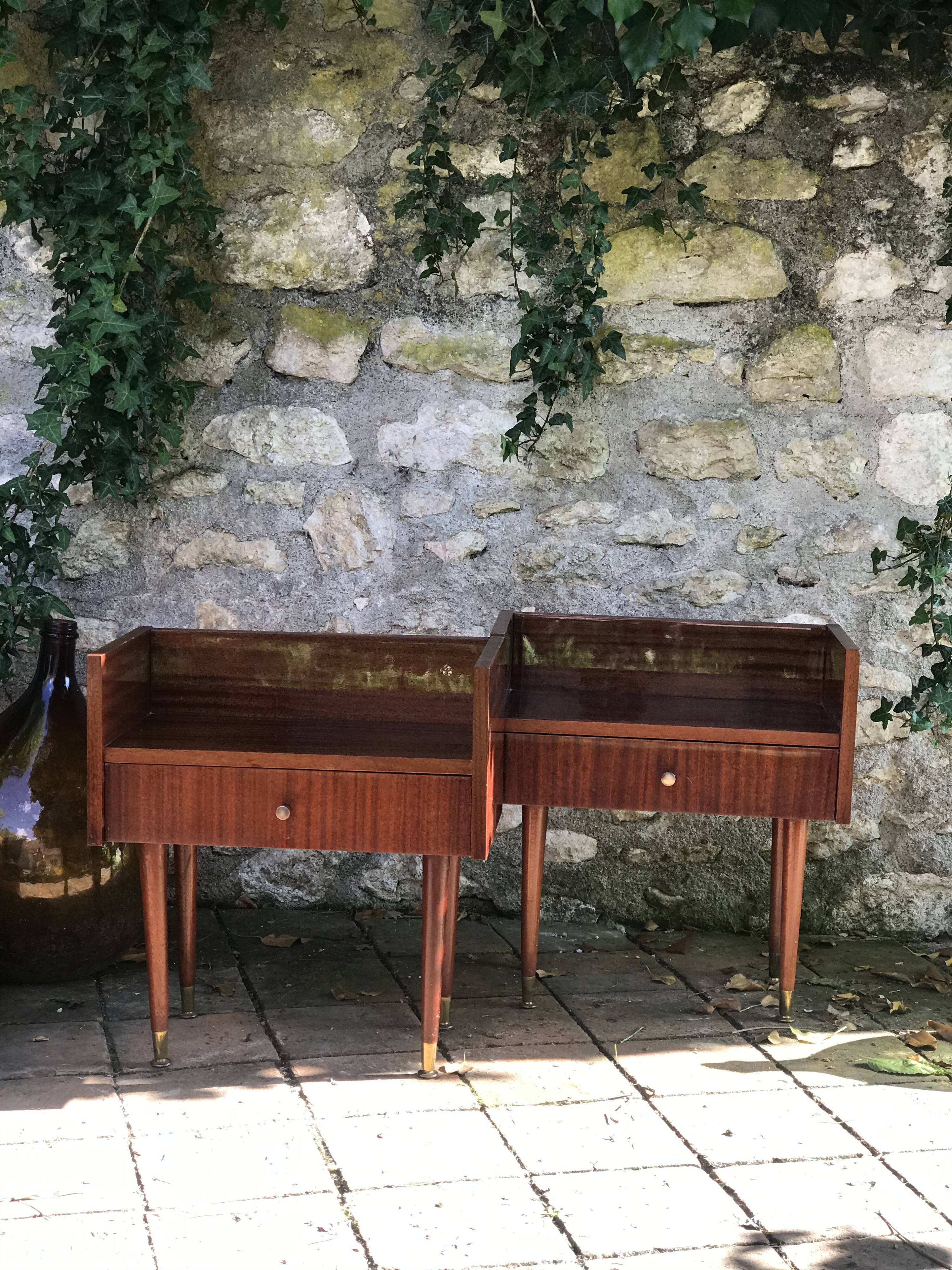 Pair of vintage bedside tables