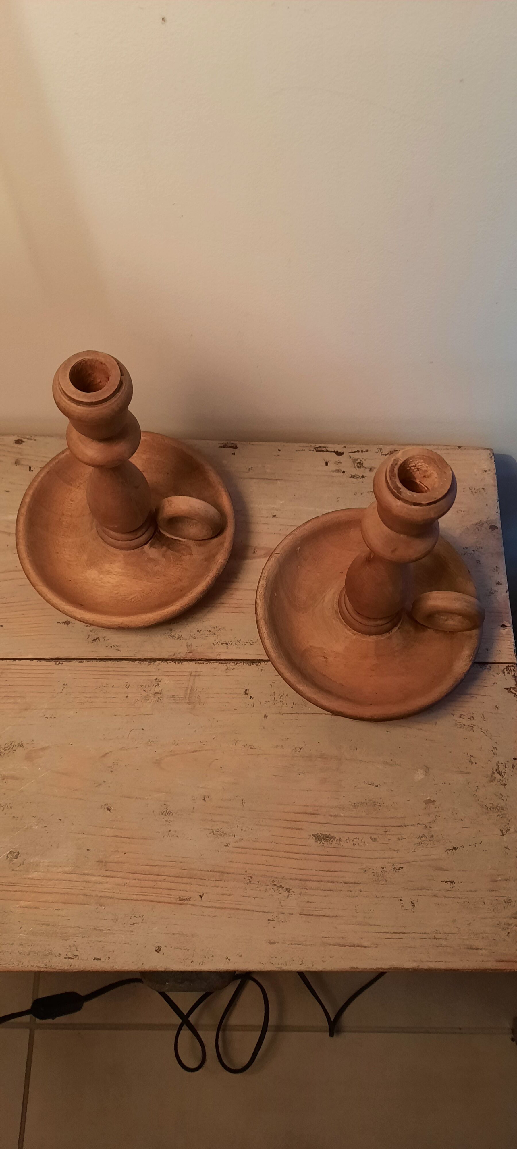 Wooden candle holders