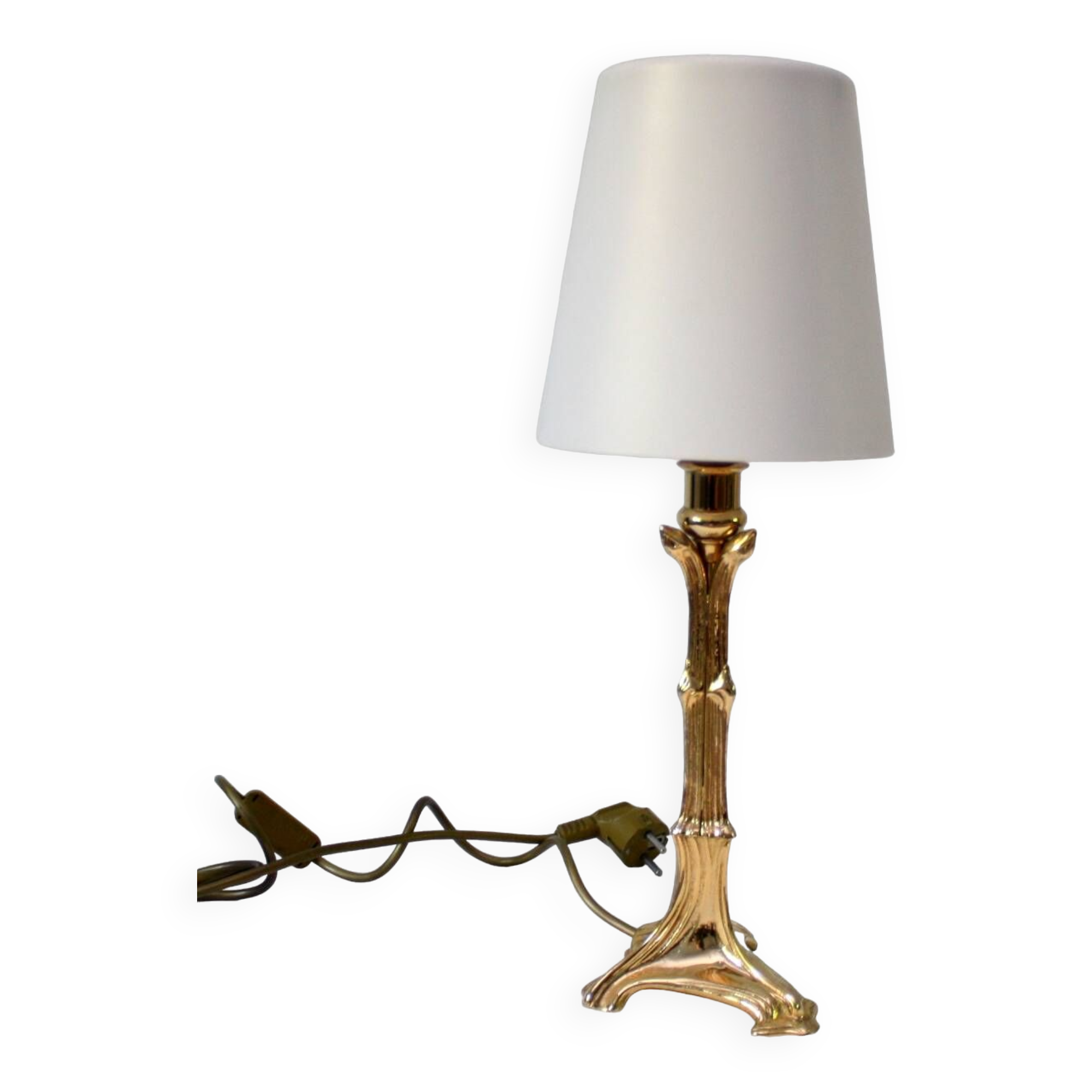 Vintage bamboo style brass lamp 70's signed cattadori