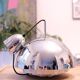 Vintage chrome dome suspension light, space age 70s, concentric rings bla.