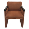 Fauteuil velours terracotta