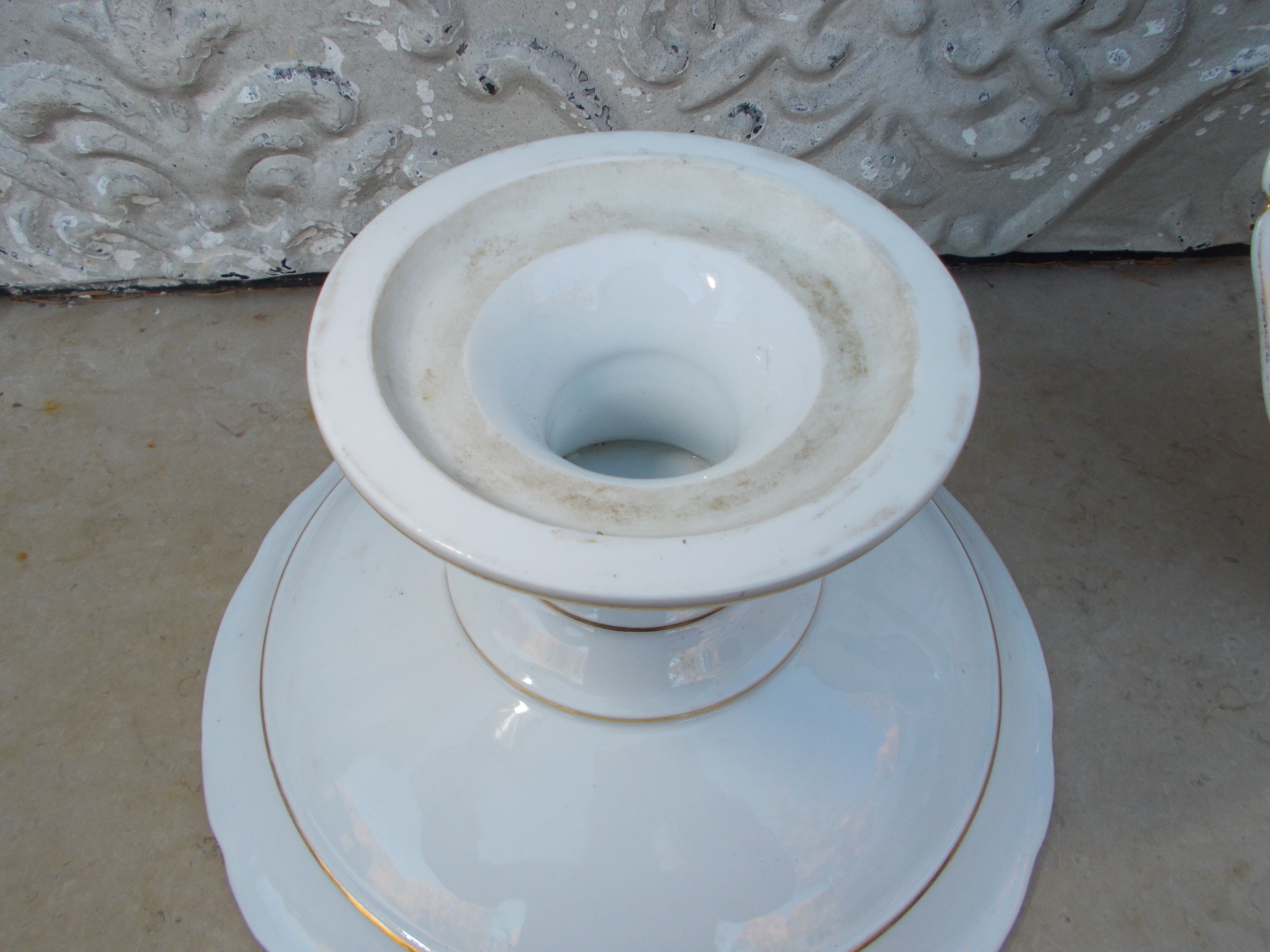 Compotier et assiette peinte porcelaine Vieux Paris XIXème