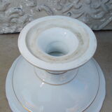 Compotier and plate painted porcelain Old Paris XIXth